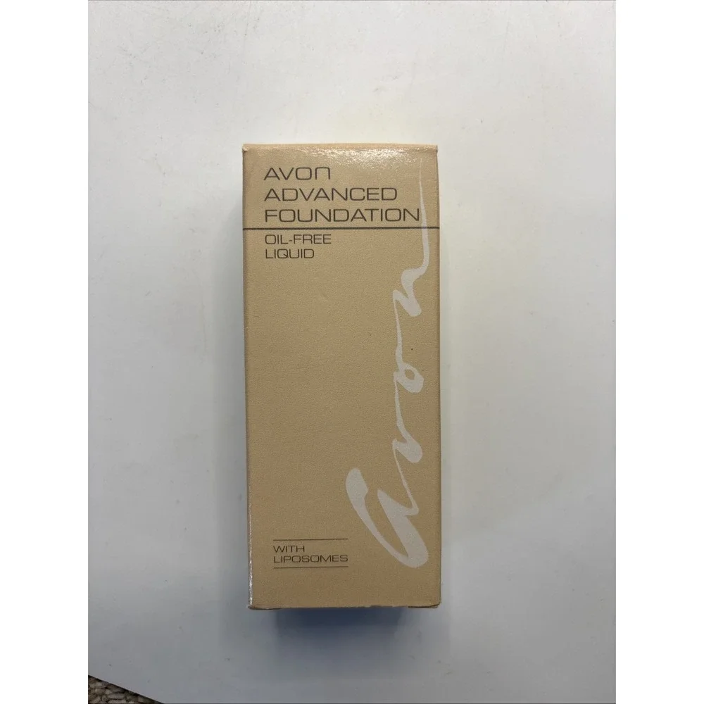 Vintage Avon Advanced Foundation Oil Free Liquid Almond Beige NOS in Box Lot 3